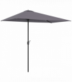 Half Parasol Semi Round UmbrellaCrank 2.3m, Grey NO BASE INCLUDED