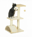 PawHut 72cm Cat Tree Climbing Tower with Sisal Scratching Post - Cream White