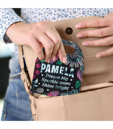 Pre-personalised Pack-Away Sparkle Shopper Bag - Pamela