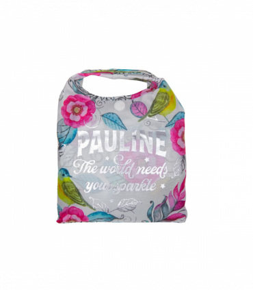 Pre-personalised Pack-Away Sparkle Shopper Bag - Pauline