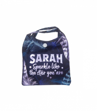 Pre-personalised Pack-Away Sparkle Shopper Bag - Sarah