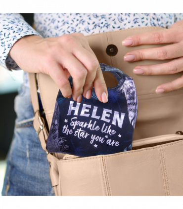 Pre-personalised Pack-Away Sparkle Shopper Bag - Helen