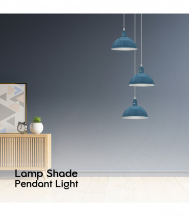 Vintage Industrial Round Three Outlet 21cm Pendant Light Cyan Blue with bulb