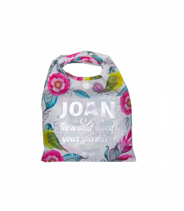 Pre-personalised Pack-Away Sparkle Shopper Bag - Joan