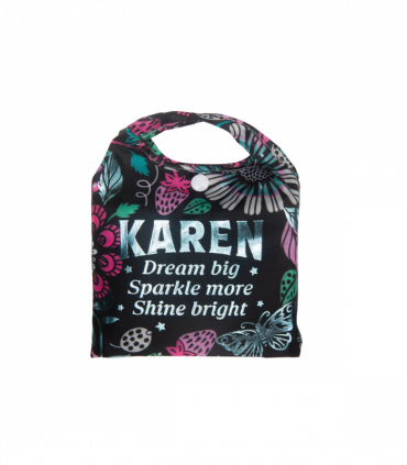 Pre-personalised Pack-Away Sparkle Shopper Bag - Karen