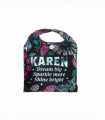 Pre-personalised Pack-Away Sparkle Shopper Bag - Karen