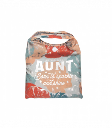 Pre-personalised Pack-Away Sparkle Shopper Bag - Aunt