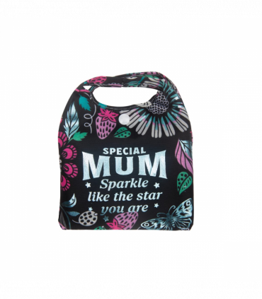 Pre-personalised Pack-Away Sparkle Shopper Bag - Mum