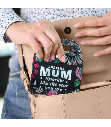 Pre-personalised Pack-Away Sparkle Shopper Bag - Mum