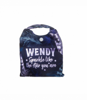 Pre-personalised Pack-Away Sparkle Shopper Bag - Wendy