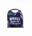 Pre-personalised Pack-Away Sparkle Shopper Bag - Wendy