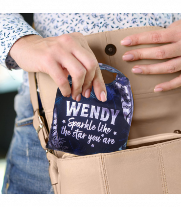 Pre-personalised Pack-Away Sparkle Shopper Bag - Wendy