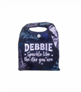 Pre-personalised Pack-Away Sparkle Shopper Bag - Debbie