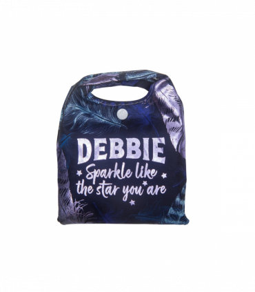 Pre-personalised Pack-Away Sparkle Shopper Bag - Debbie