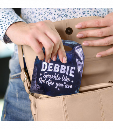 Pre-personalised Pack-Away Sparkle Shopper Bag - Debbie