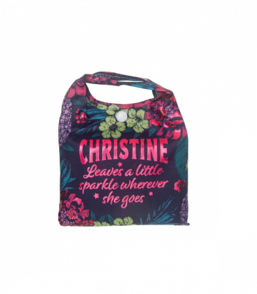 Pre-personalised Pack-Away Sparkle Shopper Bag - Christine