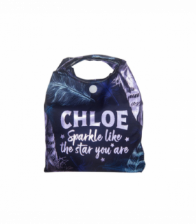 Pre-personalised Pack-Away Sparkle Shopper Bag - Chloe