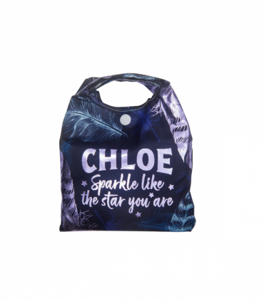 Pre-personalised Pack-Away Sparkle Shopper Bag - Chloe