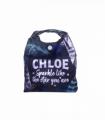 Pre-personalised Pack-Away Sparkle Shopper Bag - Chloe