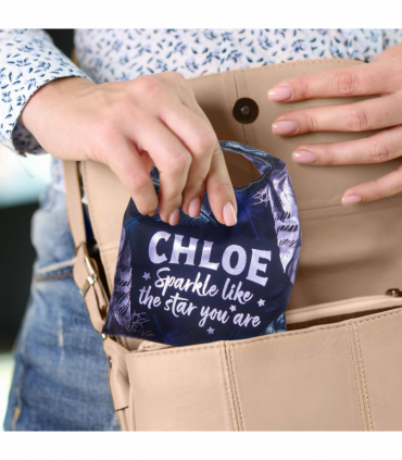 Pre-personalised Pack-Away Sparkle Shopper Bag - Chloe