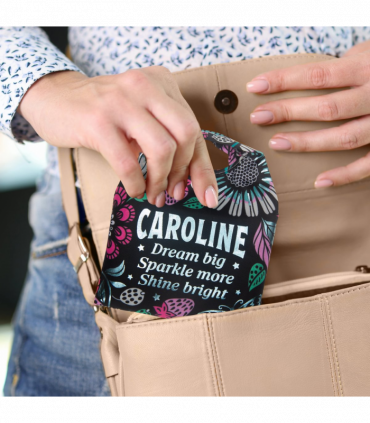 Pre-personalised Pack-Away Sparkle Shopper Bag - Caroline