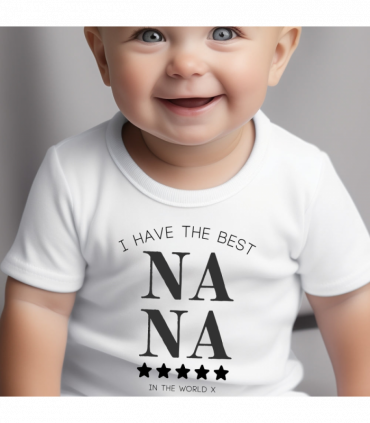 Personalised I Have the Best Nana Baby Vest, babygrow, Romper Sleepsuit, Bib