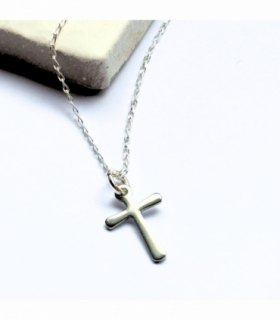 Silver Cross Charm Necklace