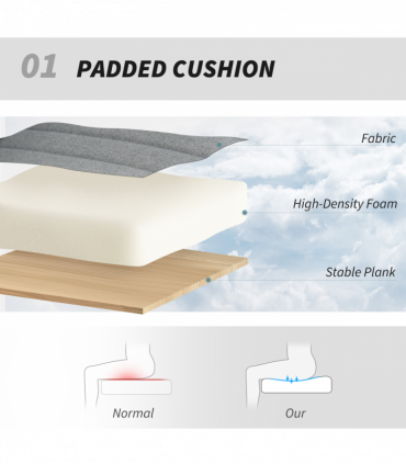 HOMCOM Linen Criss Cross Legged Office Chair with Tilt Function, Grey