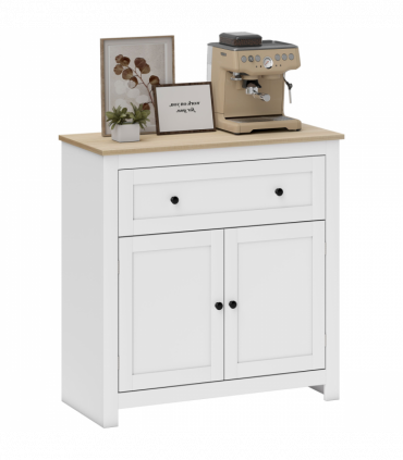HOMCOM Sideboard Storage Cabinet with Adjustable Shelf, Drawer, White