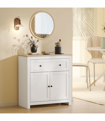 HOMCOM Sideboard Storage Cabinet with Adjustable Shelf, Drawer, White