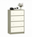 HOMCOM Chest of Drawers, 4 Drawer Dresser for Bedroom, White and Grey