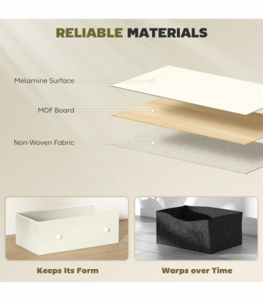 HOMCOM Chest of Drawers, 4 Drawer Dresser for Bedroom, White and Grey