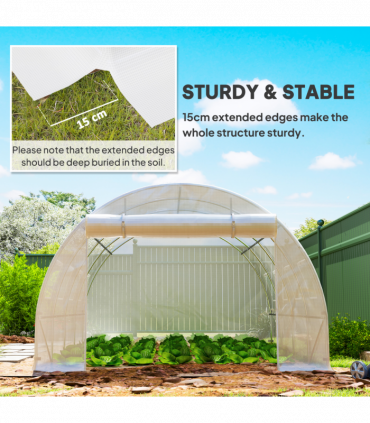 Outsunny 4 x 3 x 2m Greenhouse Replacement Cover ONLY for Tunnel Greenhouse