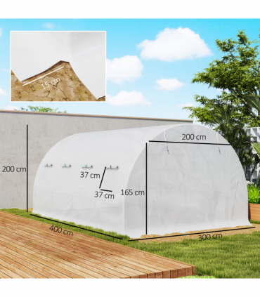 Outsunny 4 x 3 x 2m Greenhouse Replacement Cover ONLY for Tunnel Greenhouse