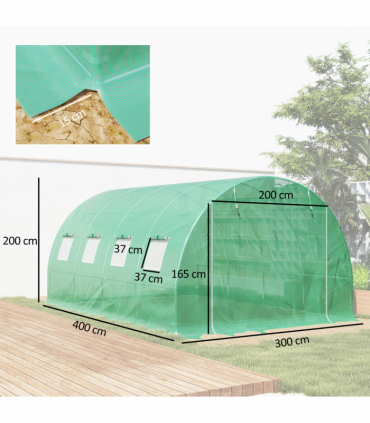 Outsunny 4 x 3 x 2m Greenhouse Replacement Cover ONLY for Tunnel Greenhouse