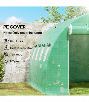 Outsunny 4 x 3 x 2m Greenhouse Replacement Cover ONLY for Tunnel Greenhouse