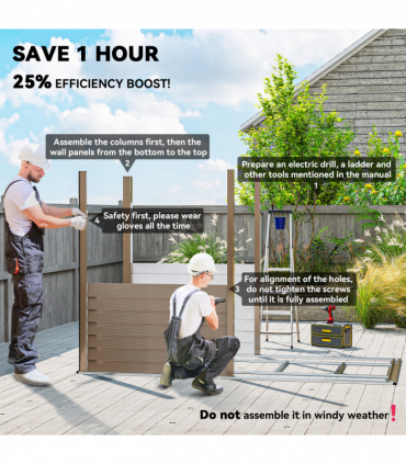 Outsunny 5 x 9ft Galvanised Metal Garden Shed with Foundation Kit, Brown