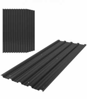 Outsunny Pack of 12 Metal Roofing Sheets for Greenhouse, Black