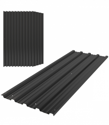 Outsunny Pack of 12 Metal Roofing Sheets for Greenhouse, Black