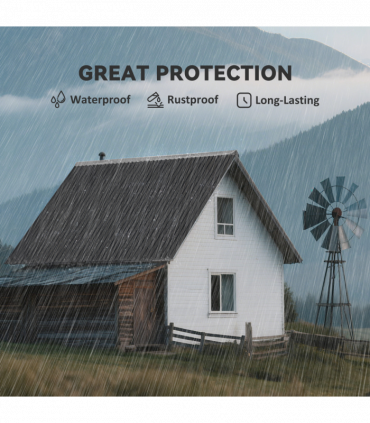 Outsunny Pack of 12 Metal Roofing Sheets for Greenhouse, Black