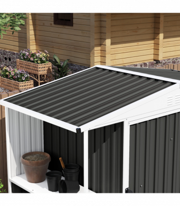 Outsunny Pack of 12 Metal Roofing Sheets for Greenhouse, Black