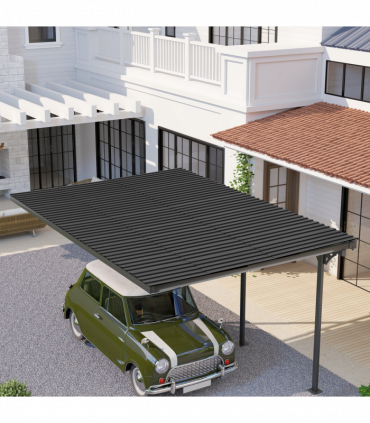 Outsunny Pack of 12 Metal Roofing Sheets for Greenhouse, Black