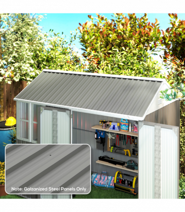 Outsunny Pack of 12 Metal Roofing Sheets for Greenhouse, Light Grey