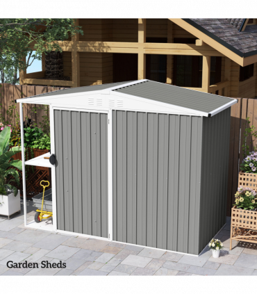 Outsunny Pack of 12 Metal Roofing Sheets for Greenhouse, Light Grey