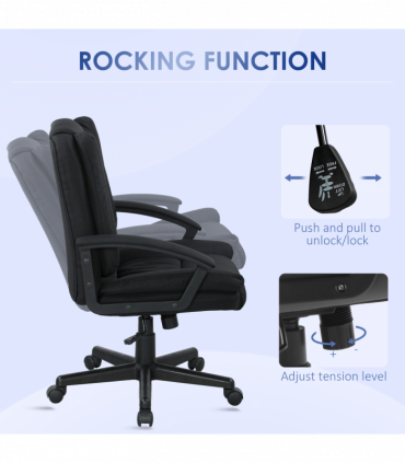 HOMCOM Swivel Executive Office Chair Mid Back Chair w/ Arm, Black