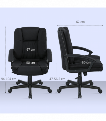 HOMCOM Swivel Executive Office Chair Mid Back Chair w/ Arm, Black