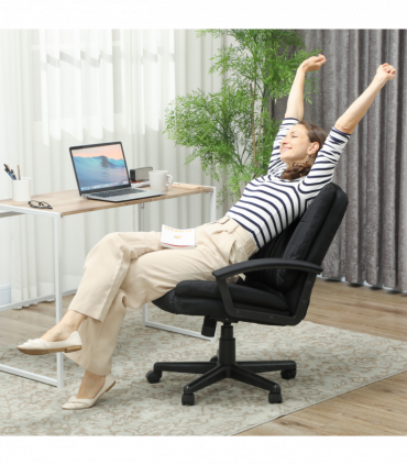 HOMCOM Swivel Executive Office Chair Mid Back Chair w/ Arm, Black