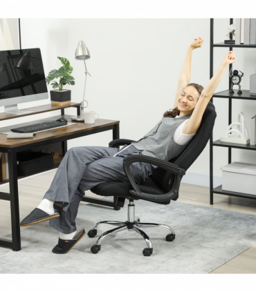 Vinsetto Office Chair for Desk, with Height Adjustable, Wheels, Black