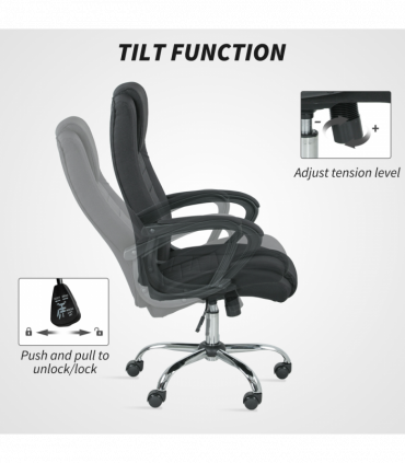 Vinsetto Office Chair for Desk, with Height Adjustable, Wheels, Black