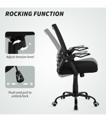 Vinsetto Mesh Swivel Office Chair Task Computer Chair w/ Lumbar Support, Black